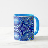 CARSON ~ Zany 3D Fraktal ~ Shades of Blue Tasse (VorderseiteRechts)
