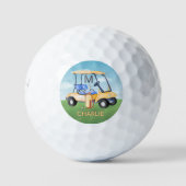 Cart Clubs Benutzerdefinierter Monogrammname Golfball (Vorderseite)