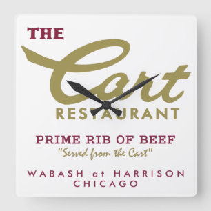 Cart Restaurant, Wabash and Harrison, Chicago, IL Quadratische Wanduhr