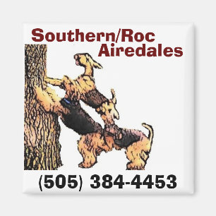 Cart-tree2, südlich/Roc, Airedales, (505) 384-… Magnet