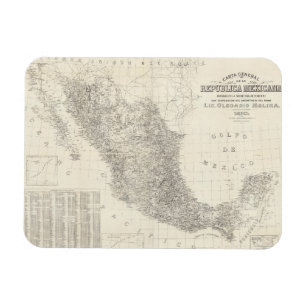 Carta general de la republica Mexicana Karte Magnet