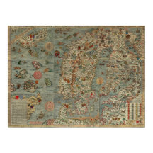 Carta Marina - Alte Kreaturen Karte der Welt