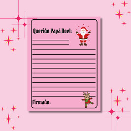 Carta Para Papa Weihnachten Rosa Brief an Santa Ma