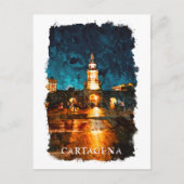Cartagena by Night Colombia City View Postkarte (Vorderseite)
