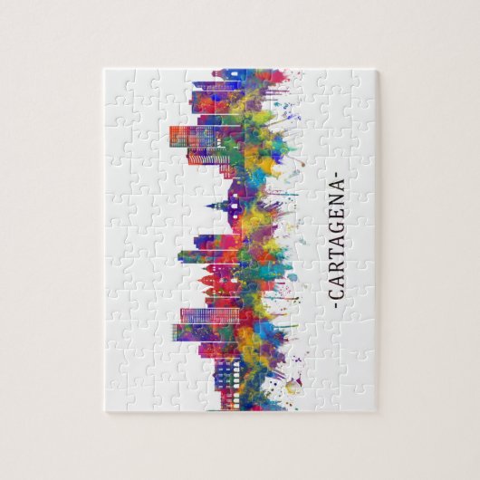 Cartagena Colombia Skyline Puzzle (Vertikal)