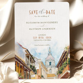 Cartagena Colombia Skyline Travel Rett-the-Date Einladung