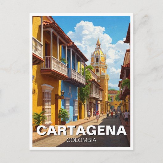 Cartagena Colombia Travel Postkarte (Vorderseite)