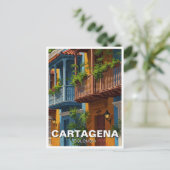 Cartagena Colombia Travel Postkarte (Stehend Vorderseite)