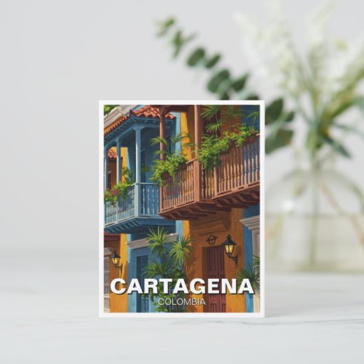 Cartagena Colombia Travel Postkarte (Stehend Vorderseite)