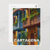 Cartagena Colombia Travel Postkarte (Vorne/Hinten)