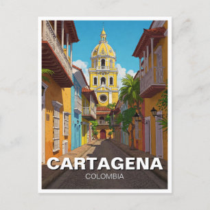 Cartagena Colombia Travel Postkarte