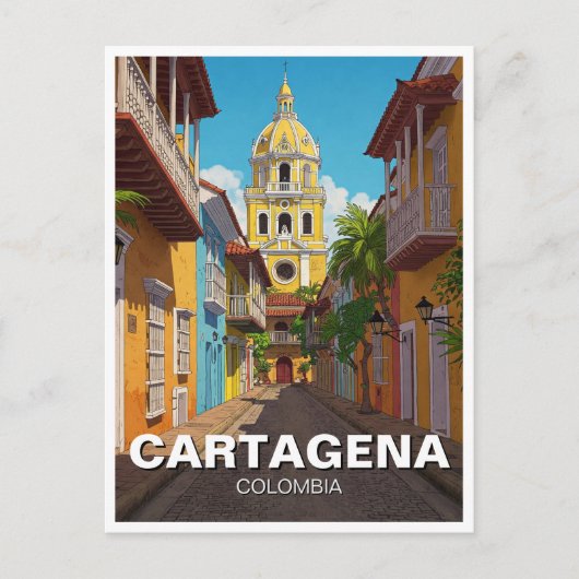 Cartagena Colombia Travel Postkarte (Vorderseite)