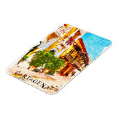 Cartagena Colombia Vintage Travel Magnet (Linke Seite)