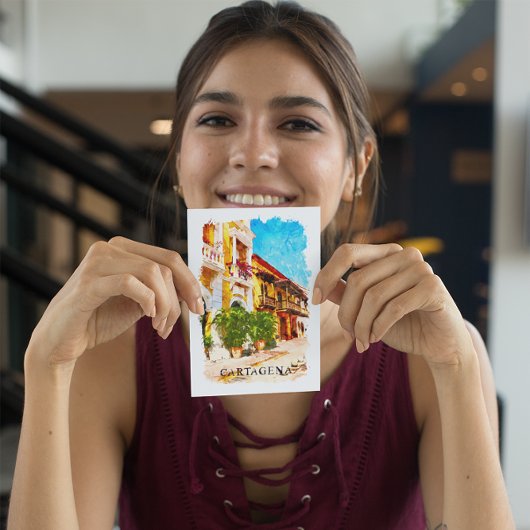 Cartagena Colombia Vintage Travel Postkarte