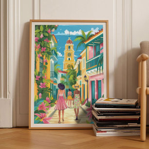 Cartagena Druck Kolumbien Illustration Cartagena Poster