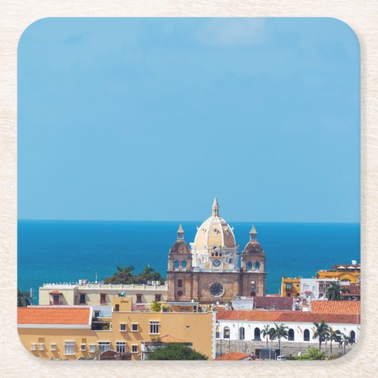 Cartagena, Kolumbien Old Town, Rechteckiger Pappuntersetzer (Vorderseite)