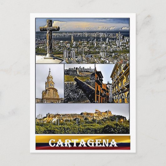 Cartagena - Mosaik - Kolumbien Postkarte (Vorderseite)
