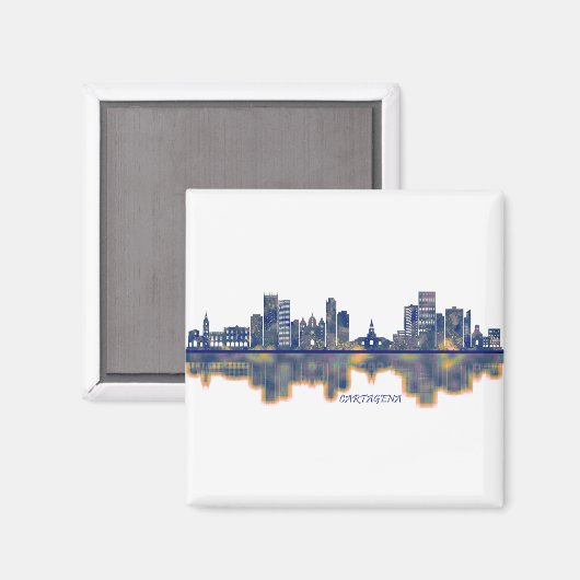 Cartagena Skyline Magnet (Vorderseite/Rückseite)
