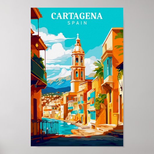 Cartagena Spanien Vintage Kunst Poster (Vorne)