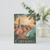 Cartagena Vintag Postkarte (Stehend Vorderseite)