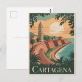 Cartagena Vintag Postkarte (Vorne/Hinten)