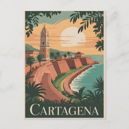 Cartagena Vintag Postkarte (Vorderseite)