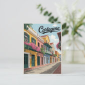 Cartagena Vintag Postkarte (Stehend Vorderseite)
