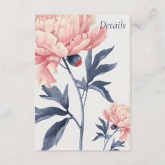 Cartão de detalhes casamento elegante e floral begleitkarte