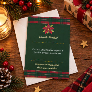 Cartão de Natal Personalizado Verde e Vermelho Einladung