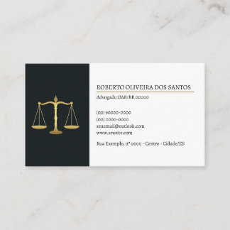 Cartão de Visita Advogado - Preto e Branco Visitenkarte