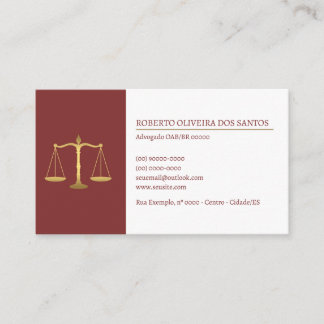 Cartão de Visita Advogado - Vinho Tinto Visitenkarte