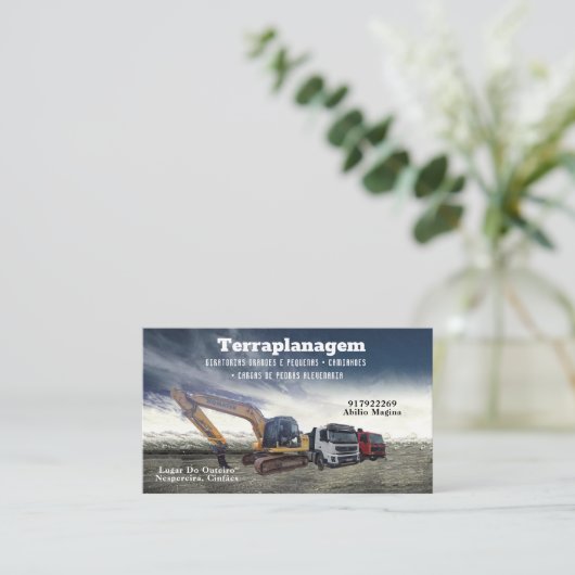 Cartão de visita Bulldozer Visitenkarte (Stehend Vorderseite)