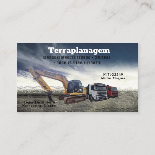 Cartão de visita Bulldozer Visitenkarte (Vorderseite)