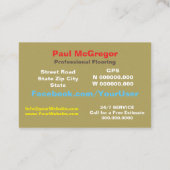 Cartão De Visita Professional Flooring Visitenkarte (Rückseite)
