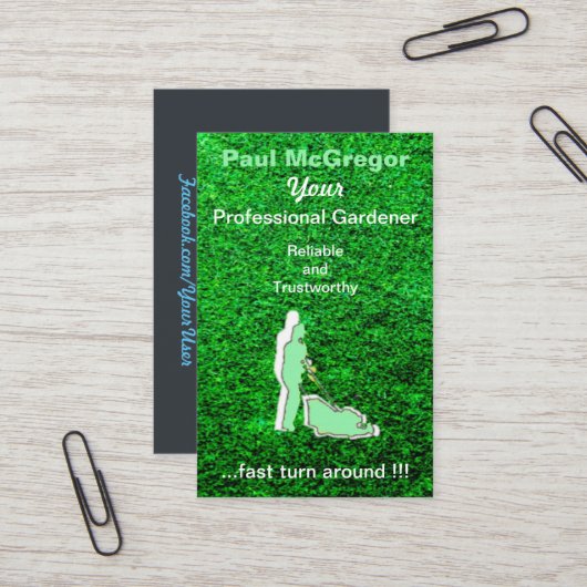 Cartão De Visita Professional Gardening Services Visitenkarte (Vorderseite/Rückseite Beispiel)