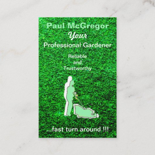 Cartão De Visita Professional Gardening Services Visitenkarte (Vorderseite)