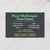 Cartão De Visita Professional Gardening Visitenkarte (Rückseite)