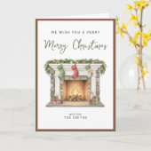 Cartão Feliz natal lareira aquarela Karte (Gelbe Blume)