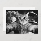 Cartão Postal Cat Space Postkarte (Vorne/Hinten)
