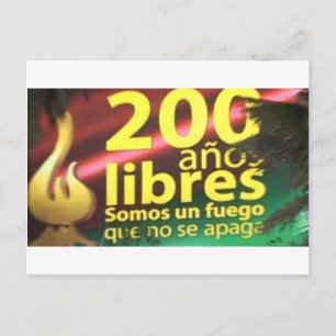 Cartão postal La Paz 200 años libres Postkarte