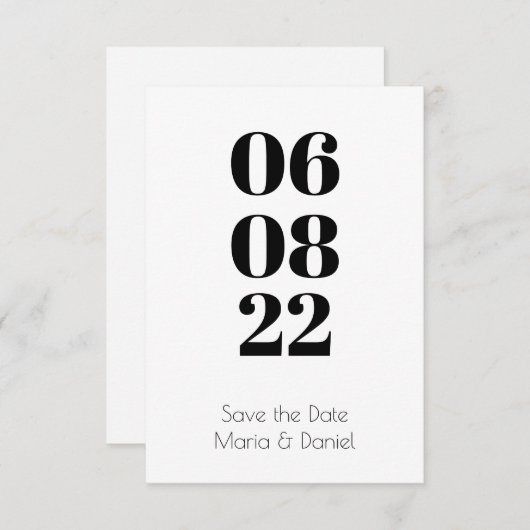 Cartão Reserve a Data Folha Única Save The Date (Vorne/Hinten)