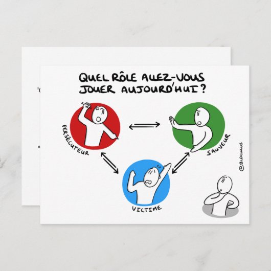 Carte de coach: Sortir du triangle dramatique Postkarte (Vorne/Hinten)