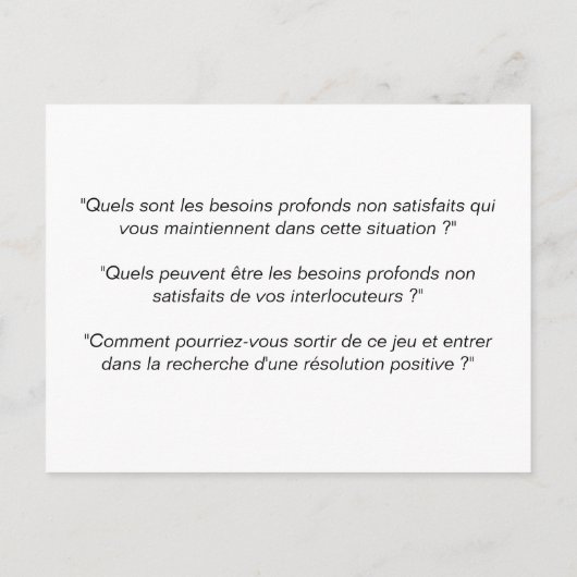 Carte de coach: Sortir du triangle dramatique Postkarte (Rückseite)