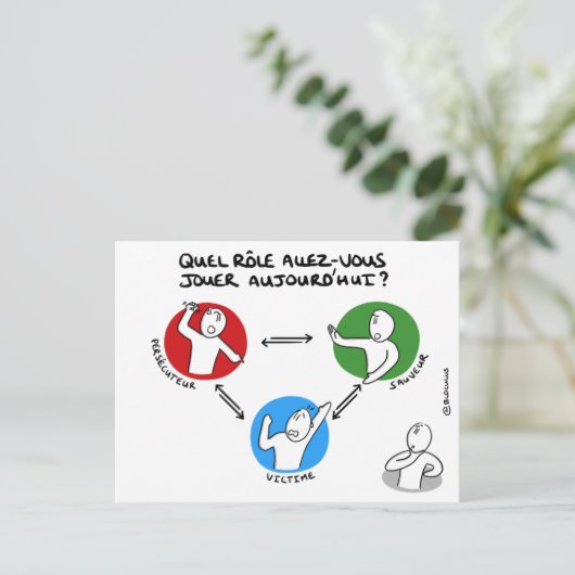 Carte de coach: Sortir du triangle dramatique Postkarte (Stehend Vorderseite)