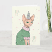 Carte de Fête - Chat Sphynx Karte (Vorderseite)