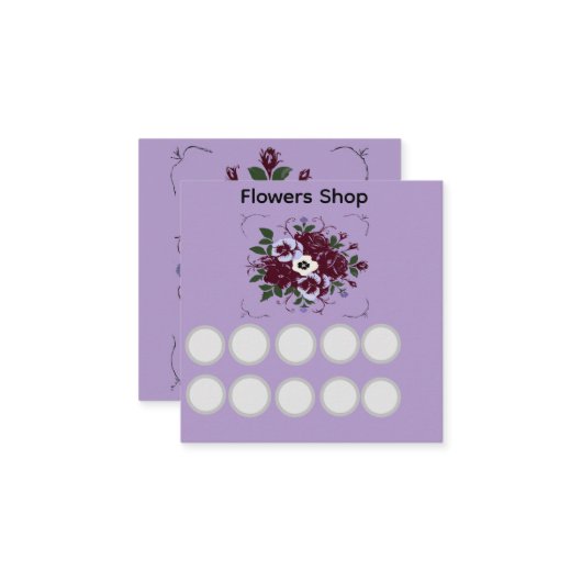 Carte de Fidélité Simple Fleuriste - Botanique Treuekarte (Vorderseite/Rückseite Beispiel)