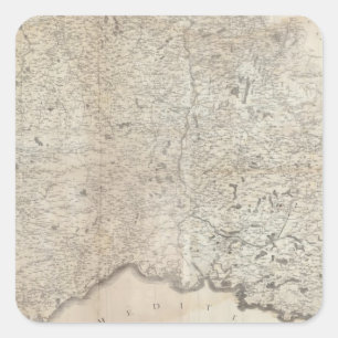 Carte de la France SE Quadratischer Aufkleber