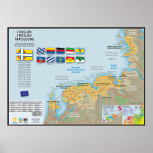 Carte de la Frise (Fryslân) Poster
