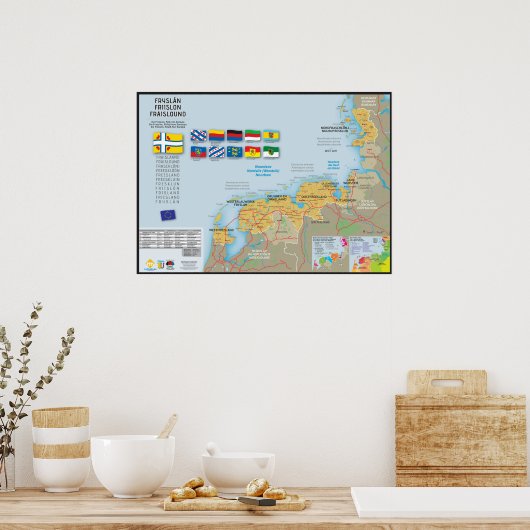 Carte de la Frise (Fryslân) Poster (Küche)