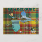 Carte de la Guadeloupe en madras Postkarte (Vorderseite)